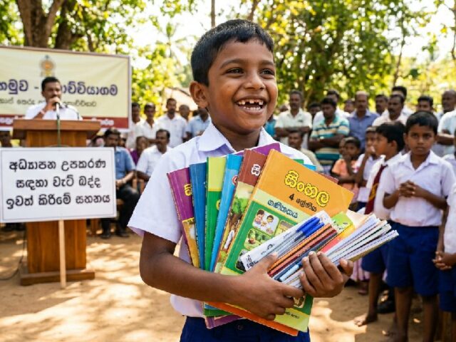 පාසල් පොත්පත් සඳහා පනවා ඇති වැට් බද්ද ඉවත් කිරීමට පියවර..